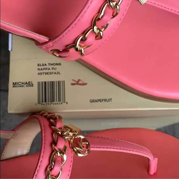 MICHAEL KORS ELSA THONG NAPPA PU GRAPEFRUIT - Picture 5 of 15